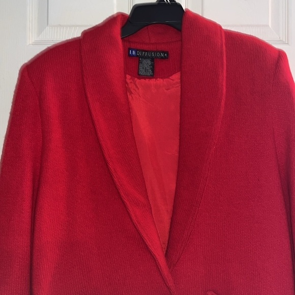 VTG-I.B.diffusion-M-red-lambswool and rabbit hair blend-cardigan sweater/jacket. - Picture 6 of 13